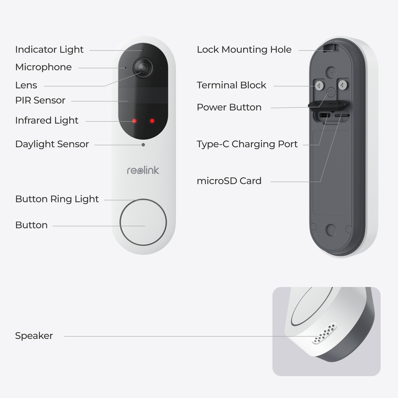 Reolink videodørklokke (batteri) Smart 2K Wi-Fi Hvid - 3022632