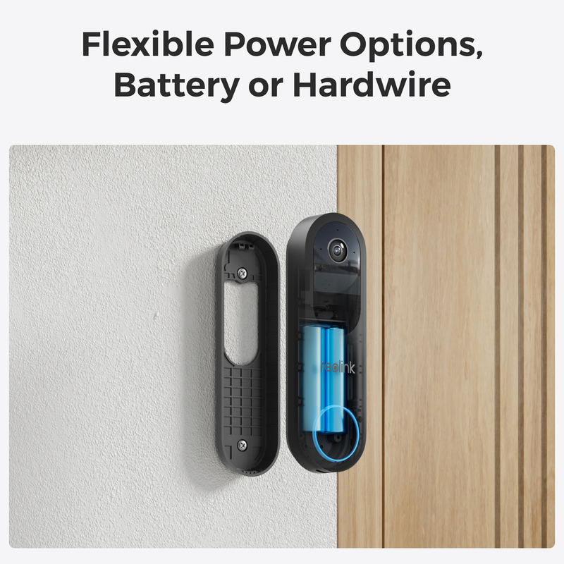 Reolink videodørklokke (batteri) Smart 2K Wi-Fi Sort - 3022634