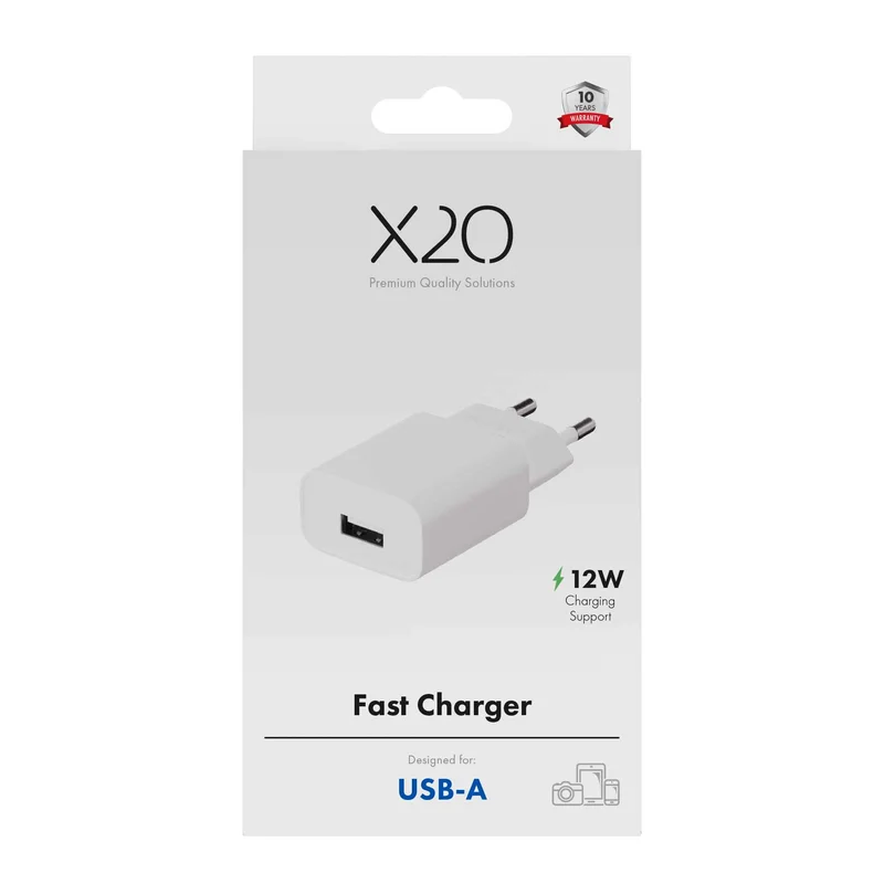 X2O 12W hjemmelader USB-A hvid - 3401000