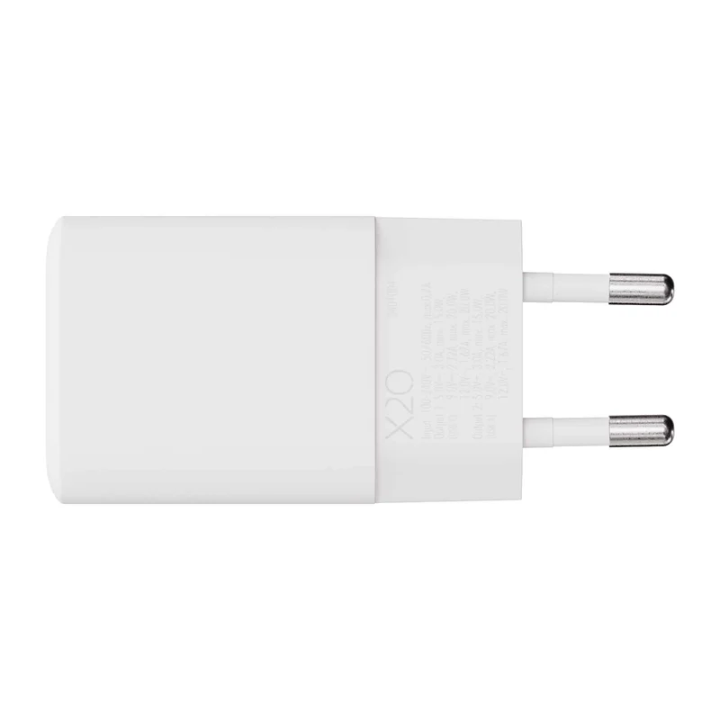 X2O 20W dobbelt hjemmelader USB-C/A GaN hvid - 3401004