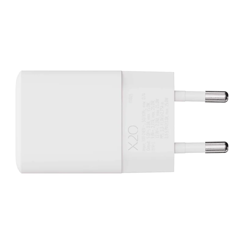 X2O 25W hjemmelader USB-C GaN hvid - 3401005