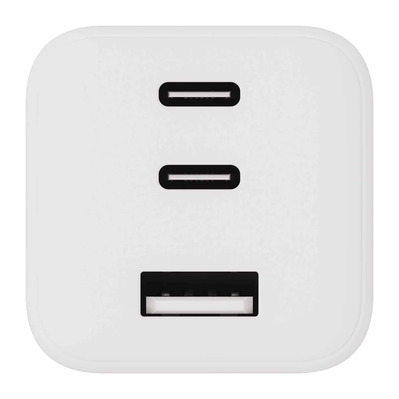 X2O 65W tredobbelt hjemmelader USB-C/C/A GaN hvid - 3401010