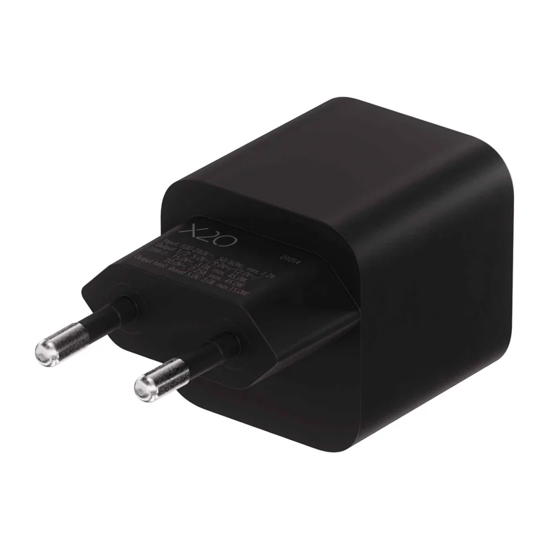 X2O 45W dobbelt hjemmelader USB-C/C GaN sort - 3401054