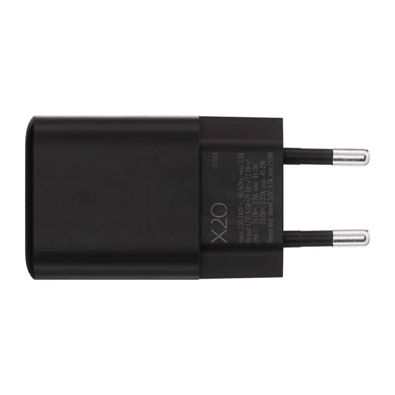 X2O 45W dobbelt hjemmelader USB-C/C GaN sort - 3401054