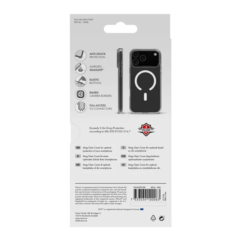 X2O Mag Clear Cover Apple iPhone 17 Pro Max Klar - 3410006