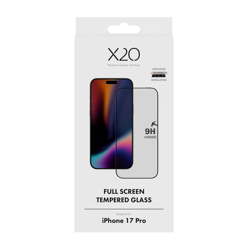 X2O Fuldskærm Beskyttelsesglas Apple iPhone 17 Pro - 3410010