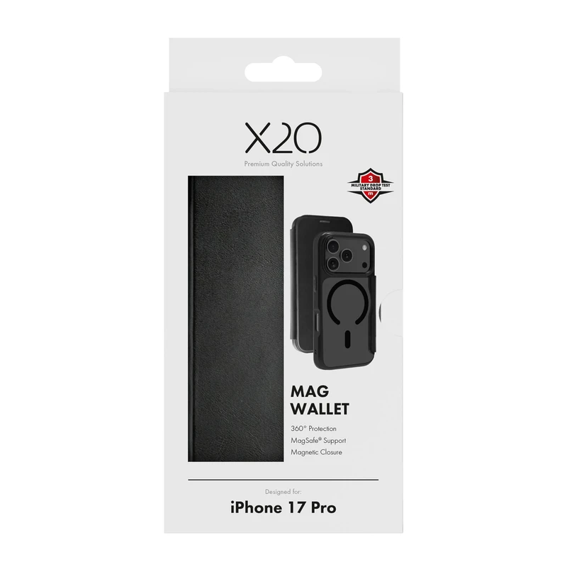 X2O Mag Wallet Apple iPhone 17 Pro Sort - 3410011