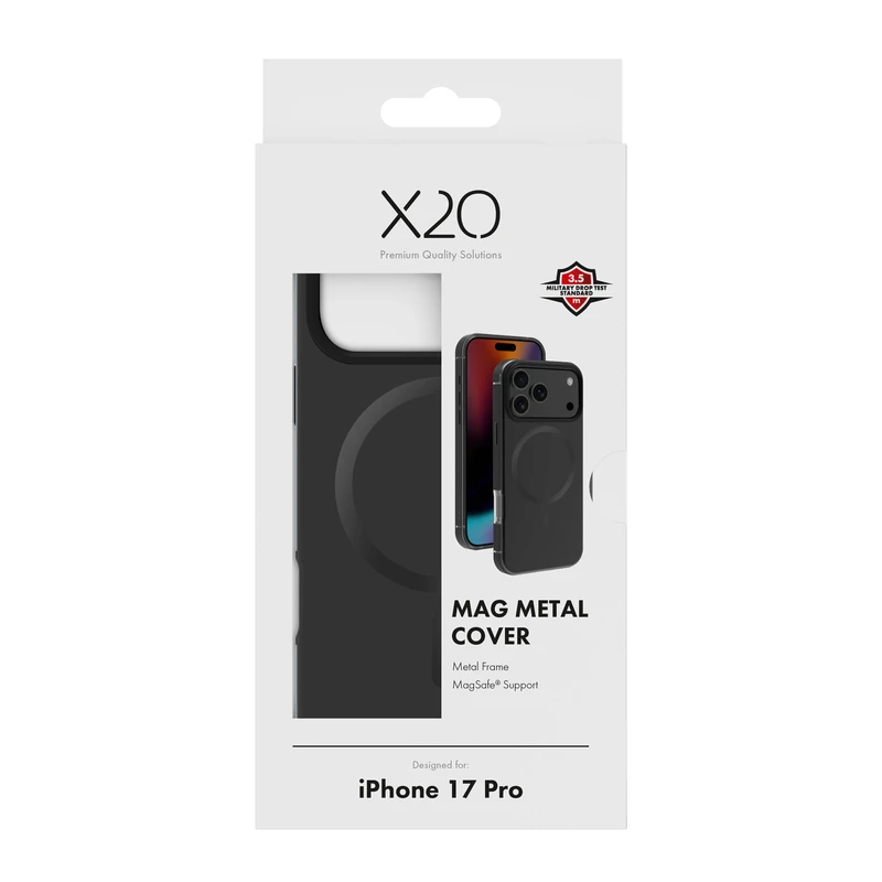 X2O Mag Metal Cover Apple iPhone 17 Pro Sort - 3410012