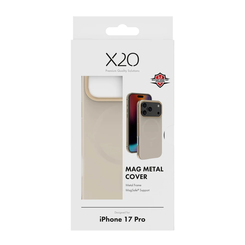 X2O Mag Metal Cover Apple iPhone 17 Pro Beige/Gold - 3410013