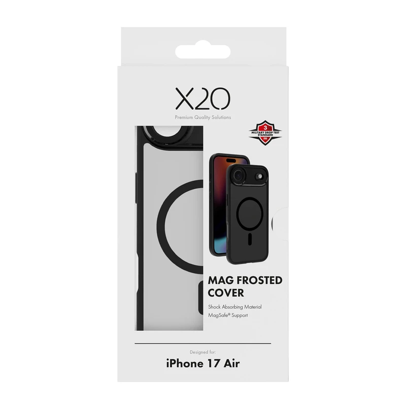 X2O Mag Frosted Cover Apple iPhone Air Semi-Klar/Sort - 3410022