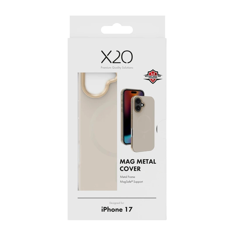 X2O Mag Metal Cover Apple iPhone 17 Beige/Gold - 3410030
