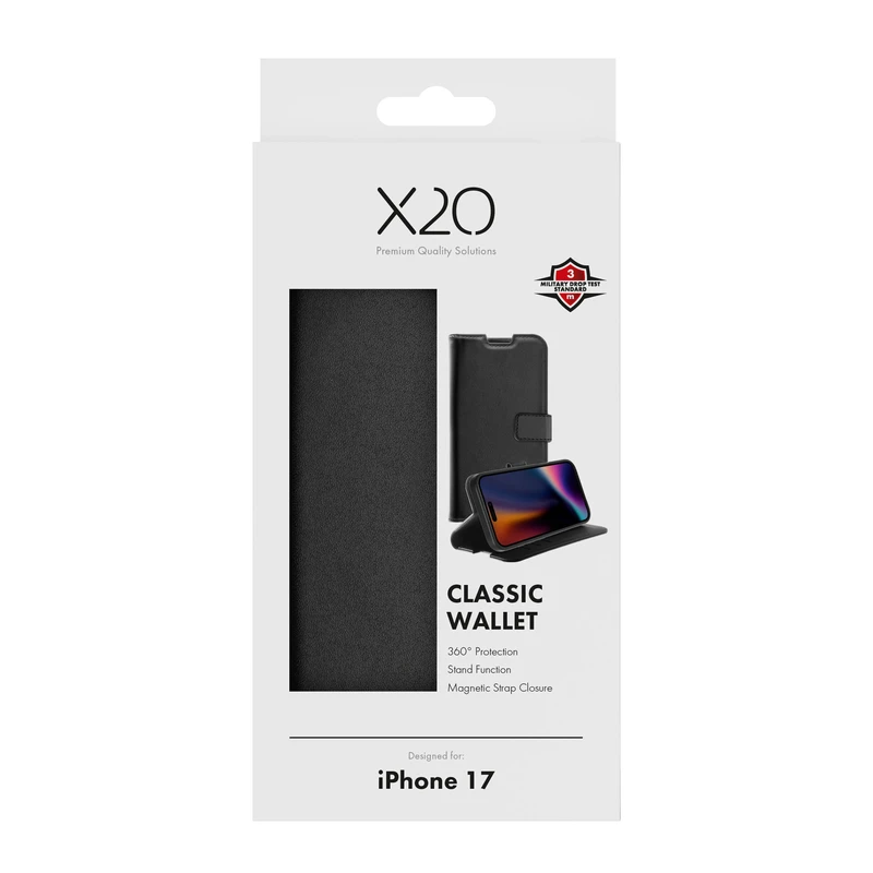 X2O Classic Wallet Apple iPhone 17 Sort - 3410034