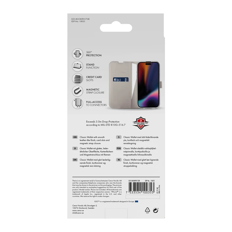 X2O Classic Wallet Apple iPhone 17 Greige - 3410035