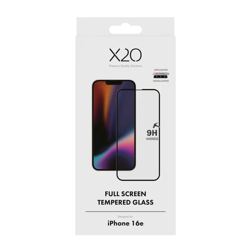 X2O Fuldskærm Beskyttelsesglas Apple iPhone 17e/16e - 3410038