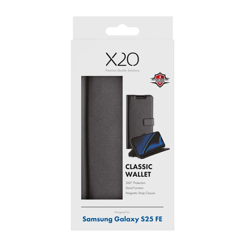 X2O Classic Wallet Samsung Galaxy S25 FE Sort - 3410065