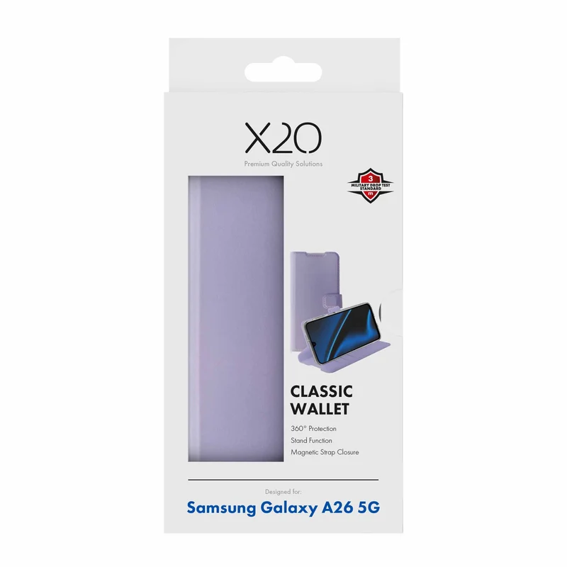 X2O Classic Wallet Samsung Galaxy A26 5G Lavender - 3410074