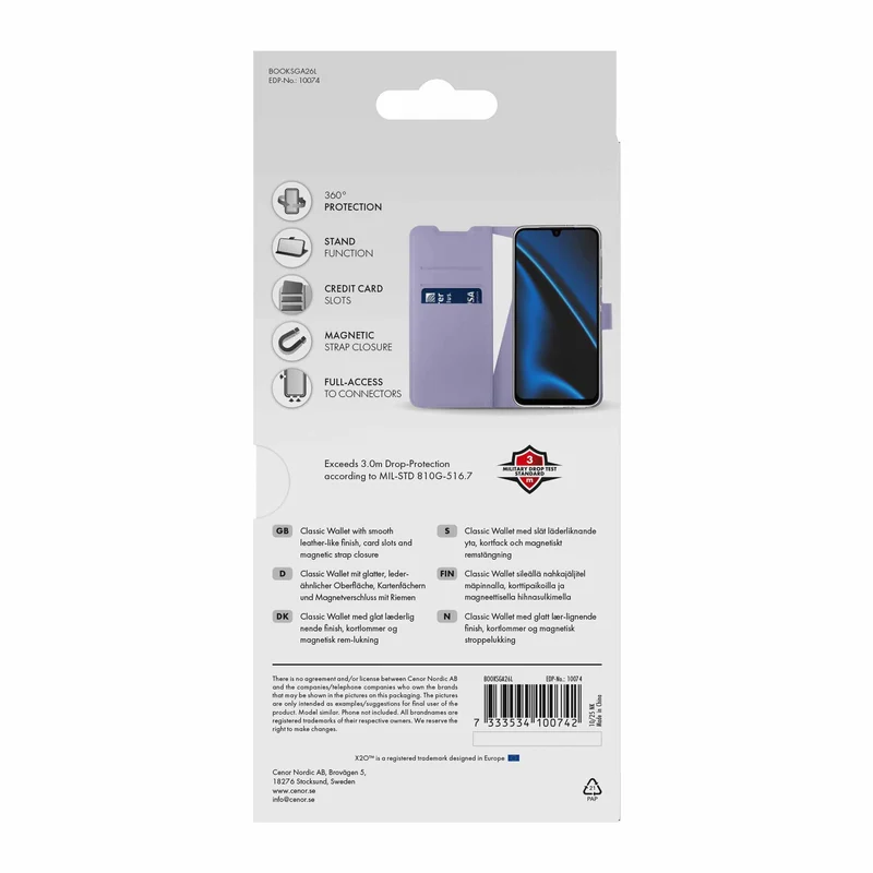 X2O Classic Wallet Samsung Galaxy A26 5G Lavender - 3410074