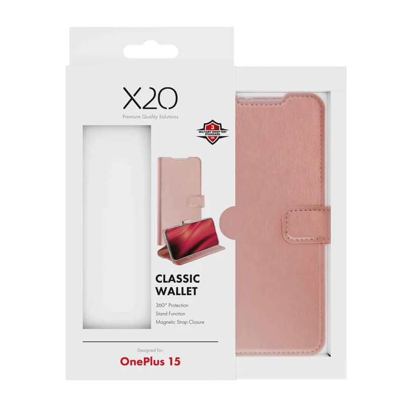 X2O Classic Wallet OnePlus 15 Rose Gold - 3410102