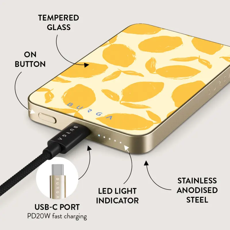 Burga Lemon Tart - MagSafe Power Bank 5000 mAh Guld - 4108263