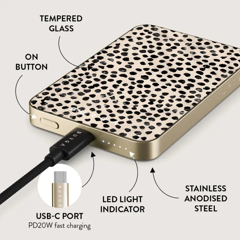 Burga Almond Latte - MagSafe Power Bank 5000 mAh Guld - 4108377