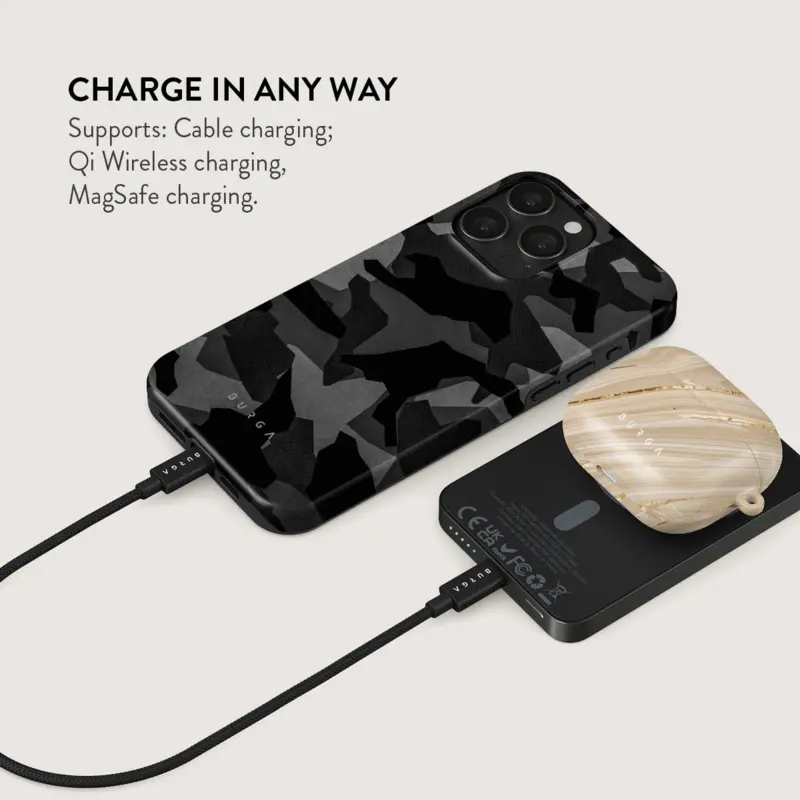 Burga Night Black Camo - MagSafe Power Bank 5000 mAh Gunmetal - 4108474