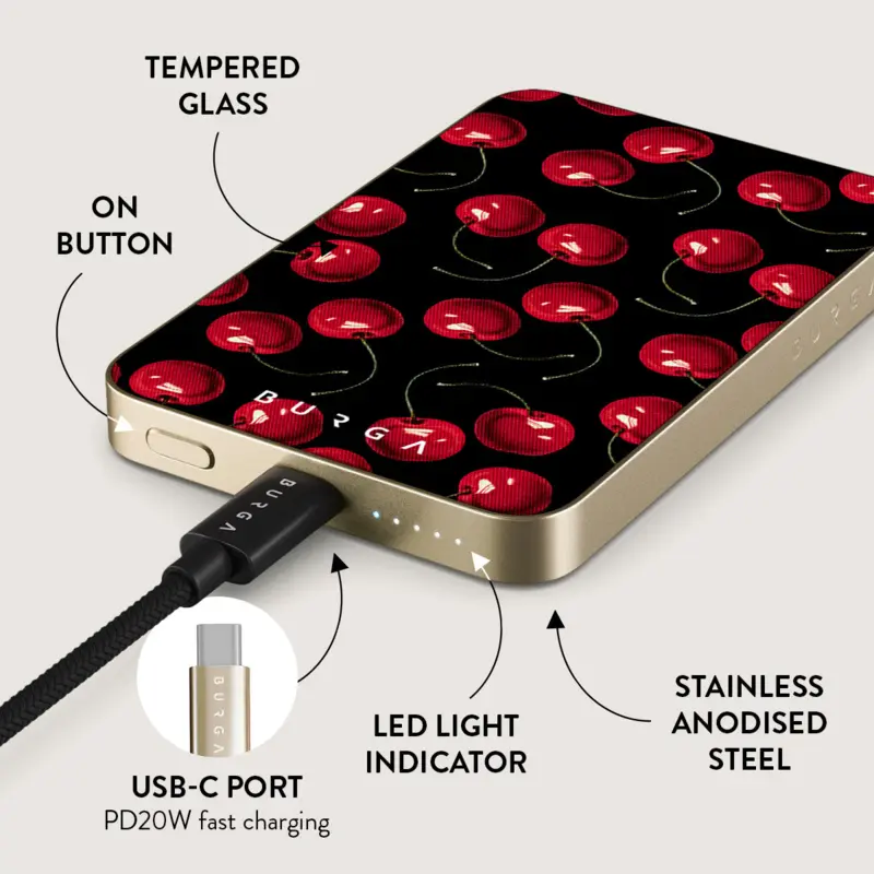 Burga Cherrybomb - MagSafe Power Bank 5000 mAh Guld - 4108581