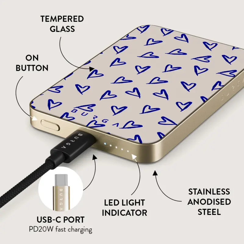 Burga Love Me Right - MagSafe Power Bank 5000 mAh Guld - 4108781