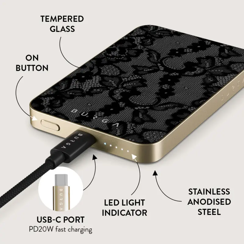 Burga Magnetic - MagSafe Power Bank 5000 mAh Guld - 4108799