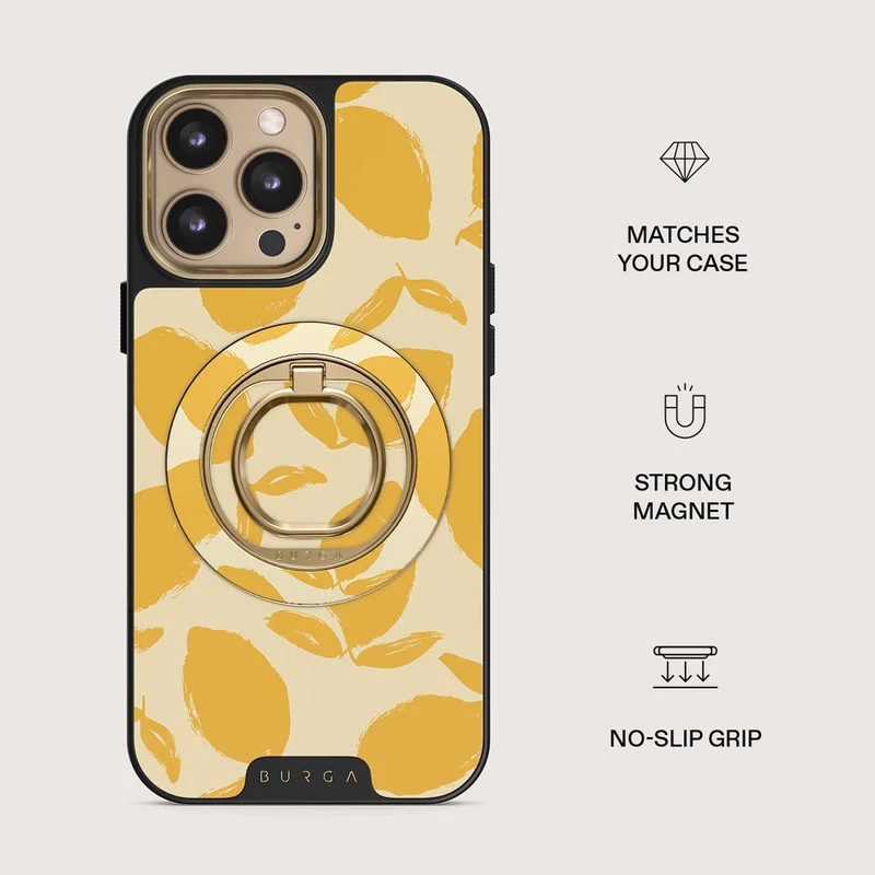 Burga Lemon Tart - Magnetisk Ring Holder Guld - 4153253