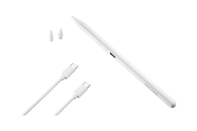 Tucano Active Stylus 3 Pen til iPads med USB-C Hvit - 5222647