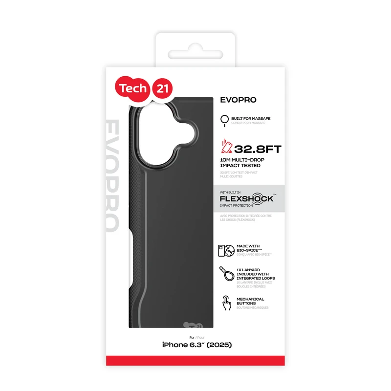 Tech21 Evo Pro MagSafe med håndsnor Apple iPhone 17 Sort - 5960710