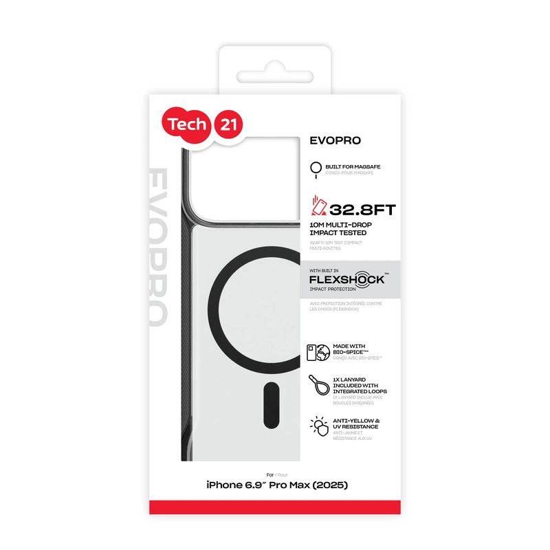Tech21 Evo Pro MagSafe håndsnor Apple iPhone 18 Pro Max/17 Pro Max Clear/Sort - 5960745