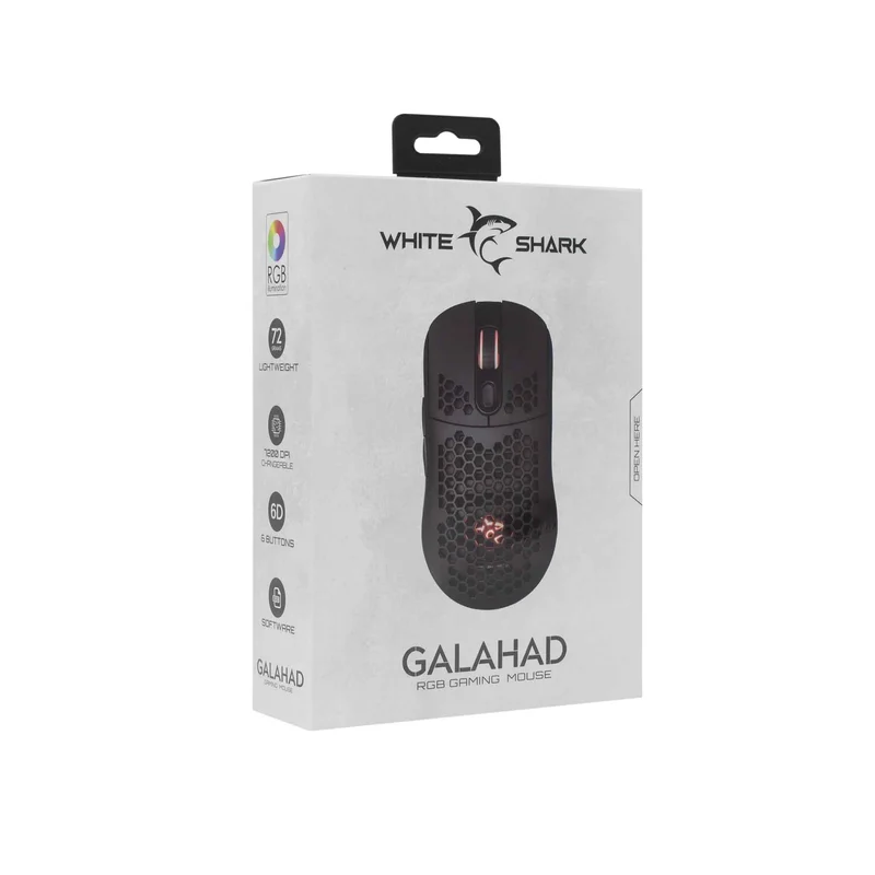 White Shark GALAHAD Gaming Mus Kablet 6D 7.200dpi Sort - 7326623