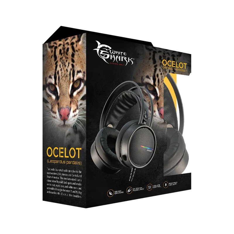 White Shark OCELOT On-Ear Gaming Headset Sort - 7326645