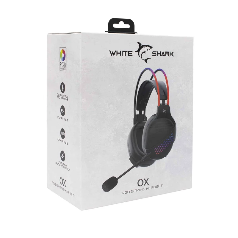 White Shark OX Over-Ear Gaming Headset Sort - 7326927