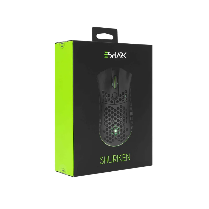 White Shark Premium SHURIKEN Gaming Mus Kablet 6D 19.000dpi Sort - 7326971