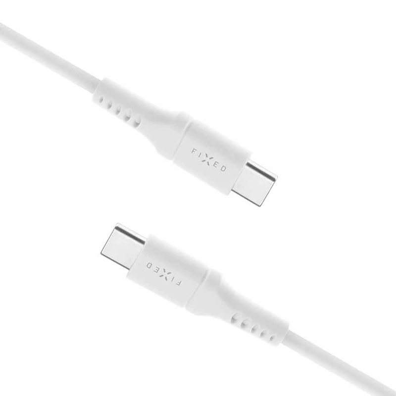 FIXED LIQUID silikone kabel 60W USB-C/C 1.2m Hvid - 8014728
