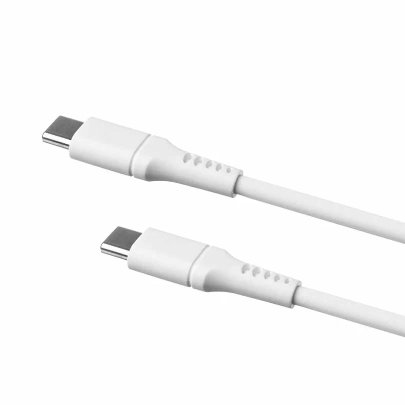 FIXED LIQUID silikone kabel 60W USB-C/C 2m Hvid - 8014730
