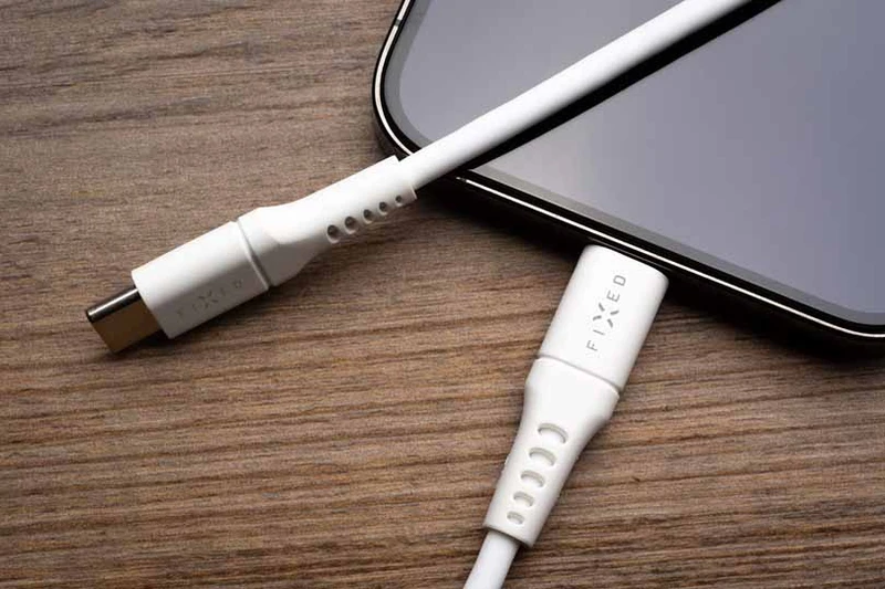 FIXED LIQUID silikone kabel 60W USB-C/C 2m Hvid - 8014730