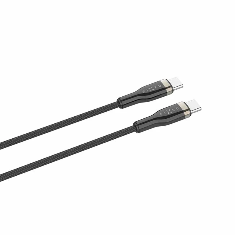 FIXED METAL 100W USB-C/C flettet kabel 1.2m Sort - 8014739