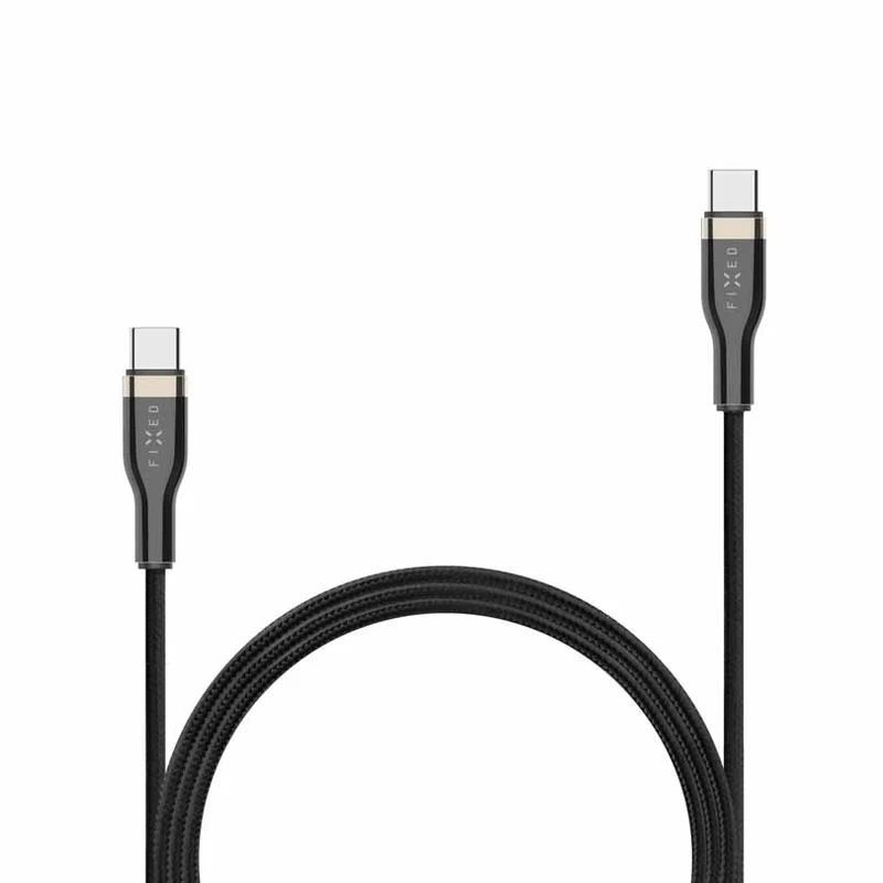 FIXED METAL 100W USB-C/C flettet kabel 1.2m Sort - 8014739