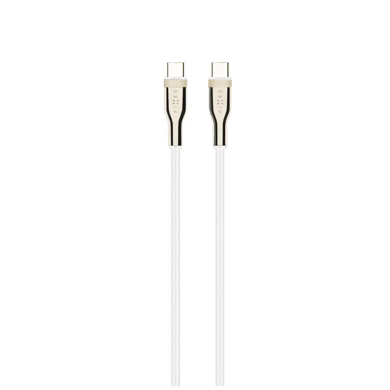 FIXED METAL 100W USB-C/C flettet kabel 1.2m Hvid - 8014748