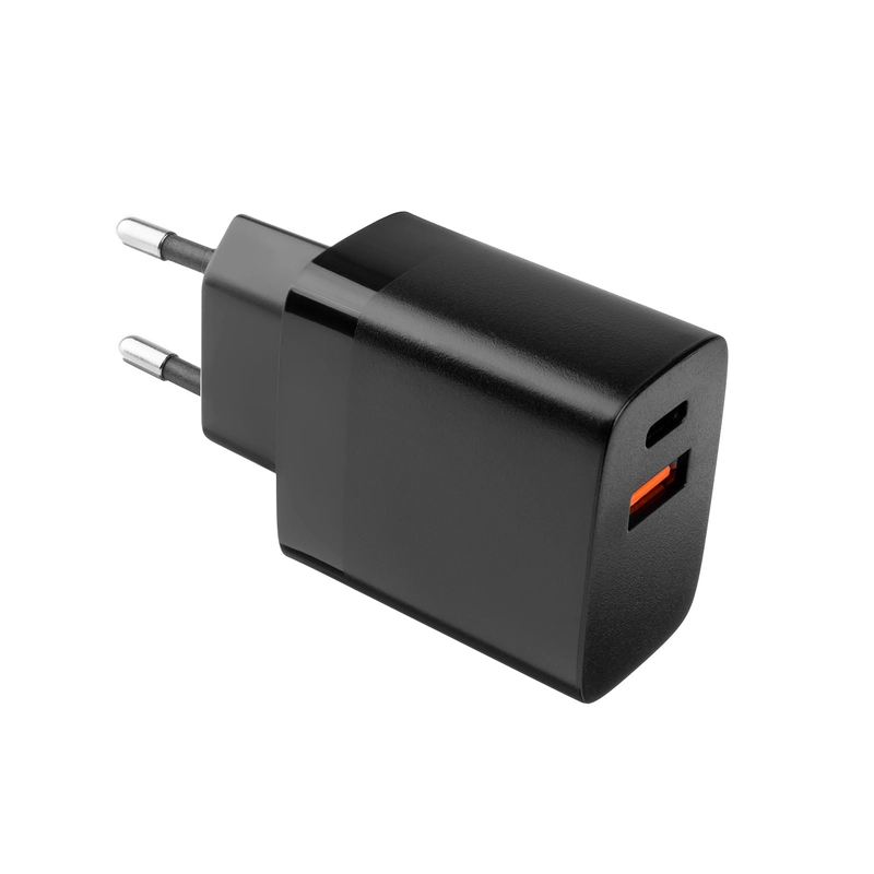 FIXED Hjemmeoplader 2x USB-A 17W/USB-C kabel 1m Sort - 8015120