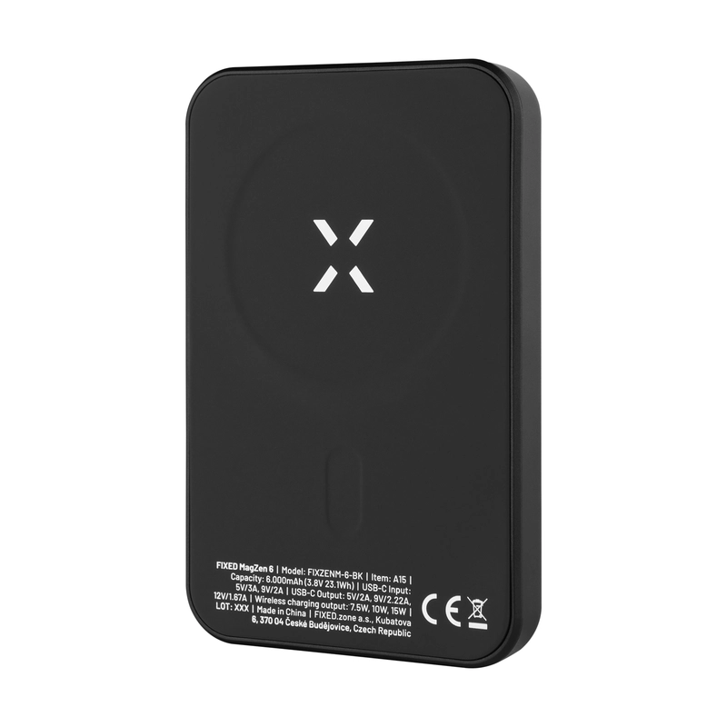 FIXED MagZen Trådløs PD 20W Power Bank 6.000 mAh Sort - 8015170