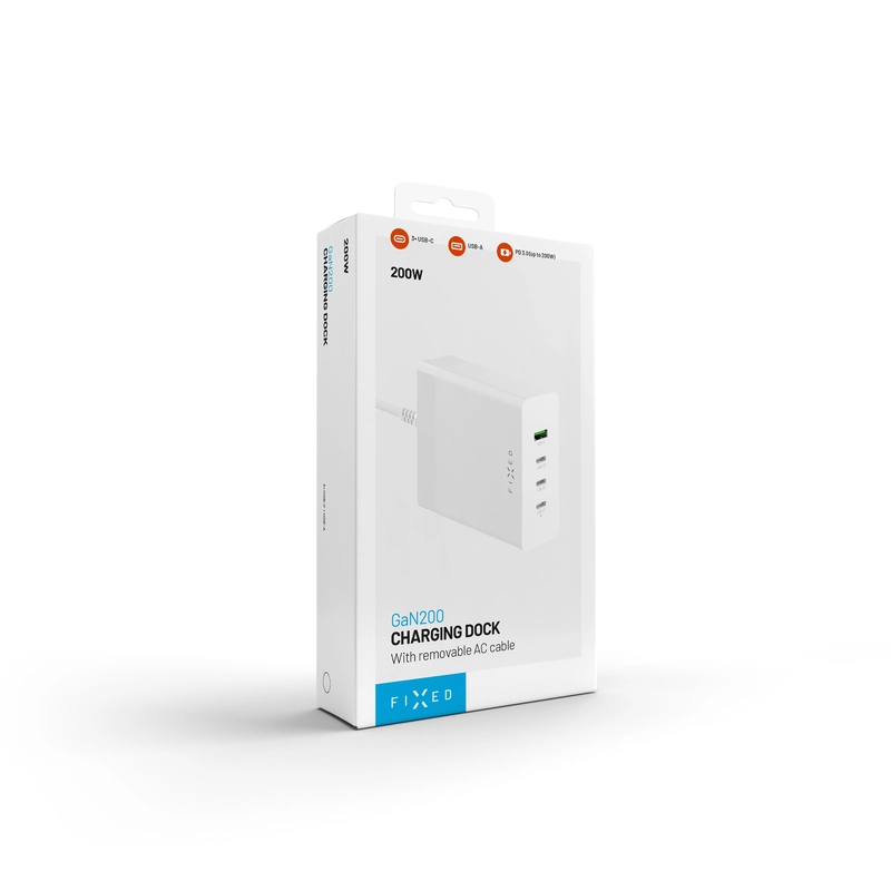 FIXED Super Hurtig GaN Bordoplader 200W 3xUSB-C/USB-A - 8016119