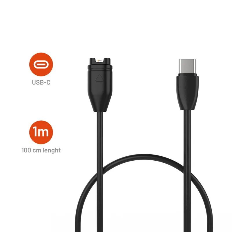 FIXED USB-C Ladekabel til Garmin Smartwatch 1m Sort - 8016121