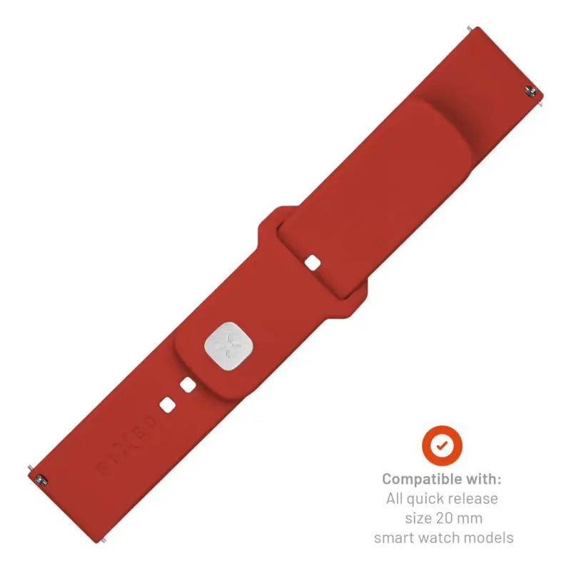 FIXED Silikone rem til Smartwatch Universal 20 mm Rød - 8016124