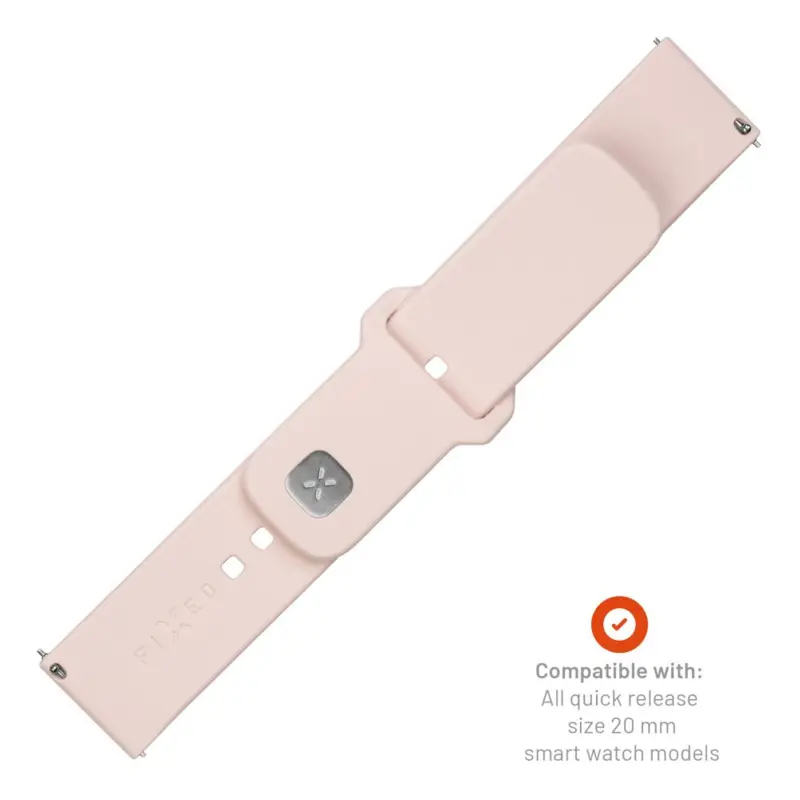 FIXED Silikone rem til Smartwatch Universal 20mm Lyserød - 8016125