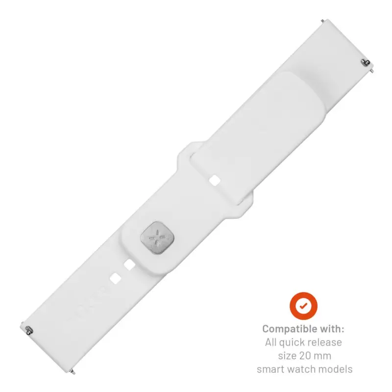 FIXED Silikone rem til Smartwatch Universal 20 mm Hvid - 8016126