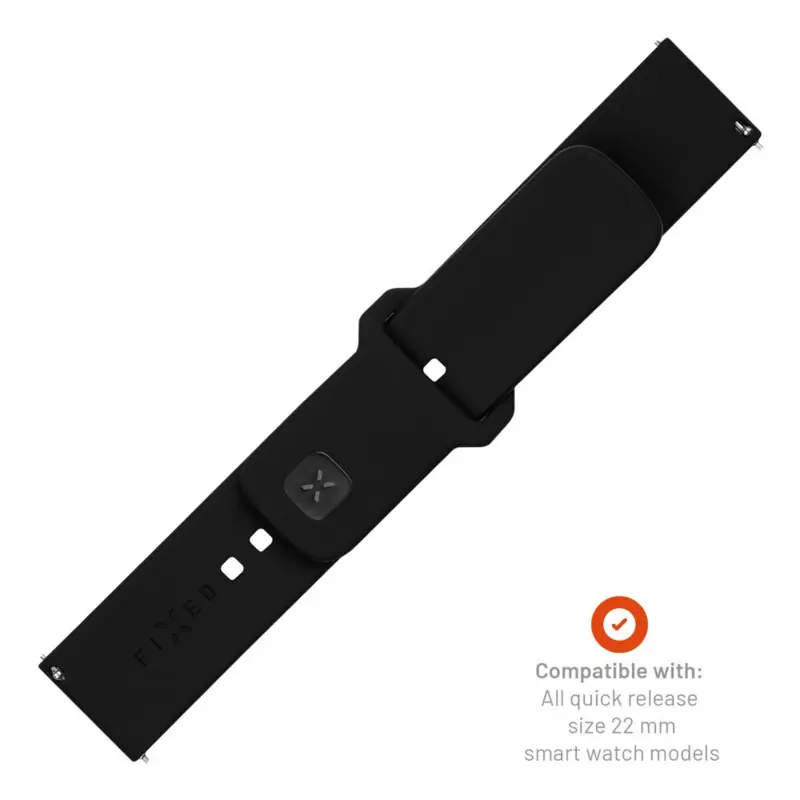 FIXED Silikone rem til Smartwatch Universal 22 mm Sort - 8016127